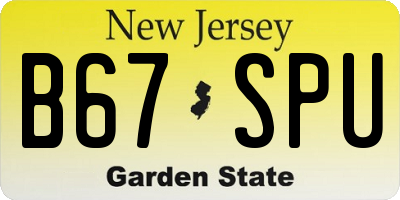 NJ license plate B67SPU