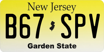 NJ license plate B67SPV