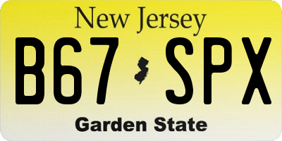 NJ license plate B67SPX