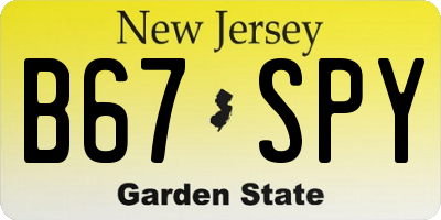 NJ license plate B67SPY