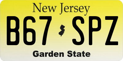 NJ license plate B67SPZ