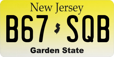 NJ license plate B67SQB