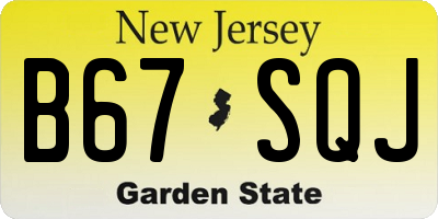 NJ license plate B67SQJ