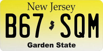NJ license plate B67SQM