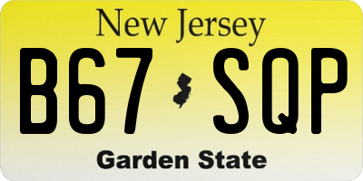 NJ license plate B67SQP