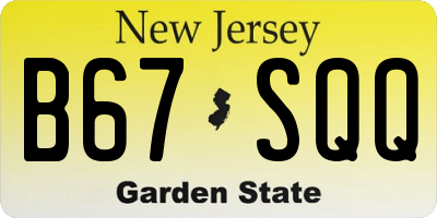 NJ license plate B67SQQ