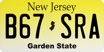 NJ license plate B67SRA
