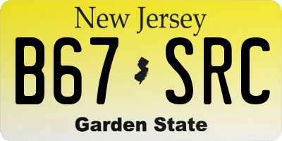 NJ license plate B67SRC