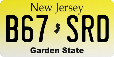 NJ license plate B67SRD