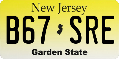 NJ license plate B67SRE