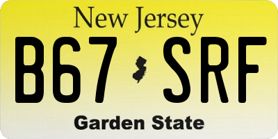 NJ license plate B67SRF