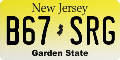 NJ license plate B67SRG