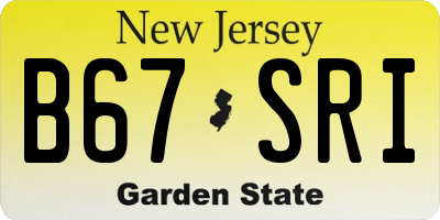 NJ license plate B67SRI