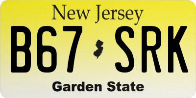 NJ license plate B67SRK