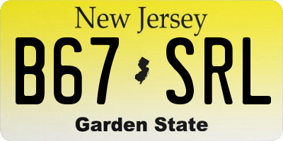 NJ license plate B67SRL