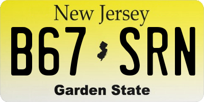 NJ license plate B67SRN
