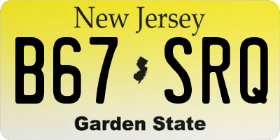 NJ license plate B67SRQ