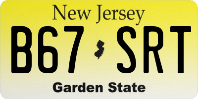 NJ license plate B67SRT