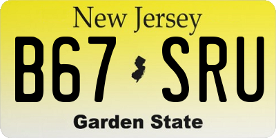 NJ license plate B67SRU