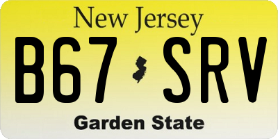 NJ license plate B67SRV