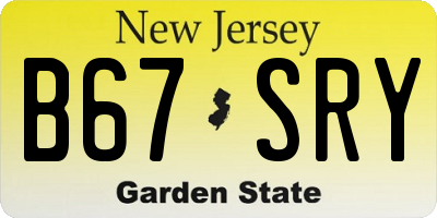 NJ license plate B67SRY