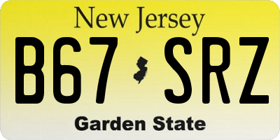 NJ license plate B67SRZ