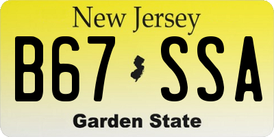 NJ license plate B67SSA