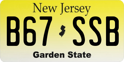 NJ license plate B67SSB