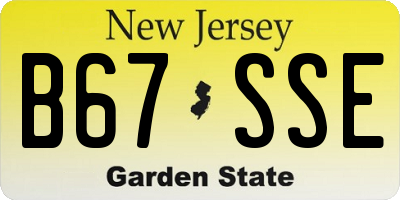 NJ license plate B67SSE