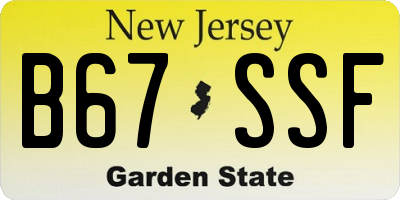 NJ license plate B67SSF