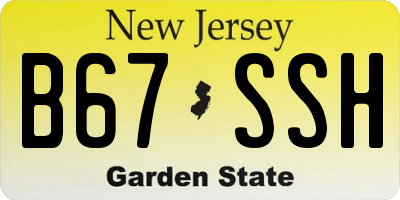 NJ license plate B67SSH