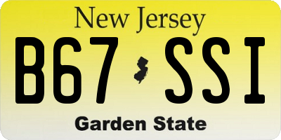 NJ license plate B67SSI
