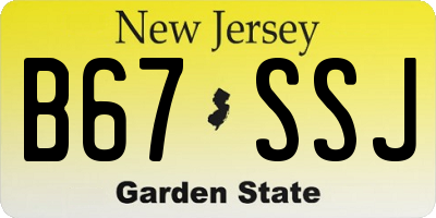 NJ license plate B67SSJ