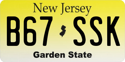 NJ license plate B67SSK