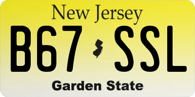 NJ license plate B67SSL
