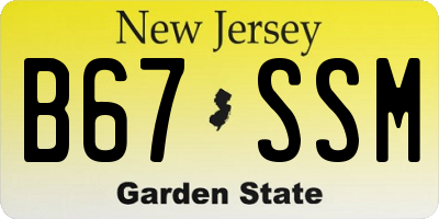 NJ license plate B67SSM