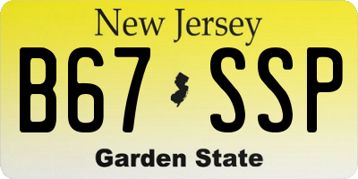 NJ license plate B67SSP