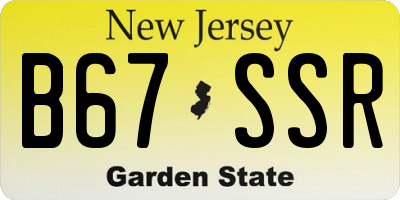 NJ license plate B67SSR