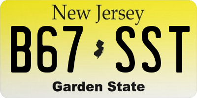 NJ license plate B67SST