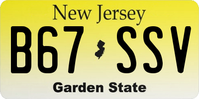 NJ license plate B67SSV