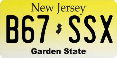 NJ license plate B67SSX