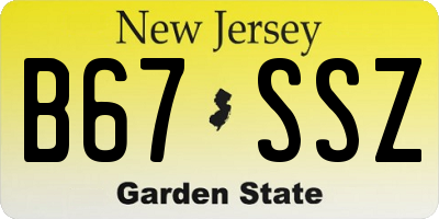 NJ license plate B67SSZ