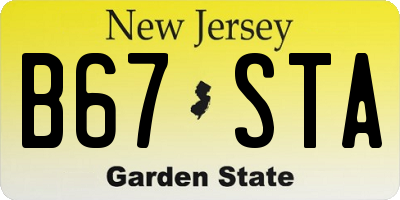 NJ license plate B67STA