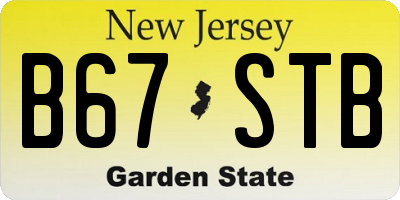 NJ license plate B67STB