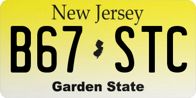 NJ license plate B67STC