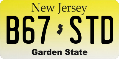 NJ license plate B67STD