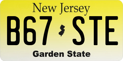 NJ license plate B67STE