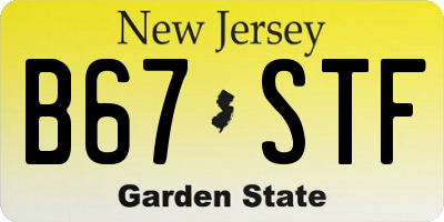 NJ license plate B67STF
