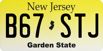 NJ license plate B67STJ