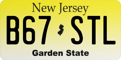 NJ license plate B67STL